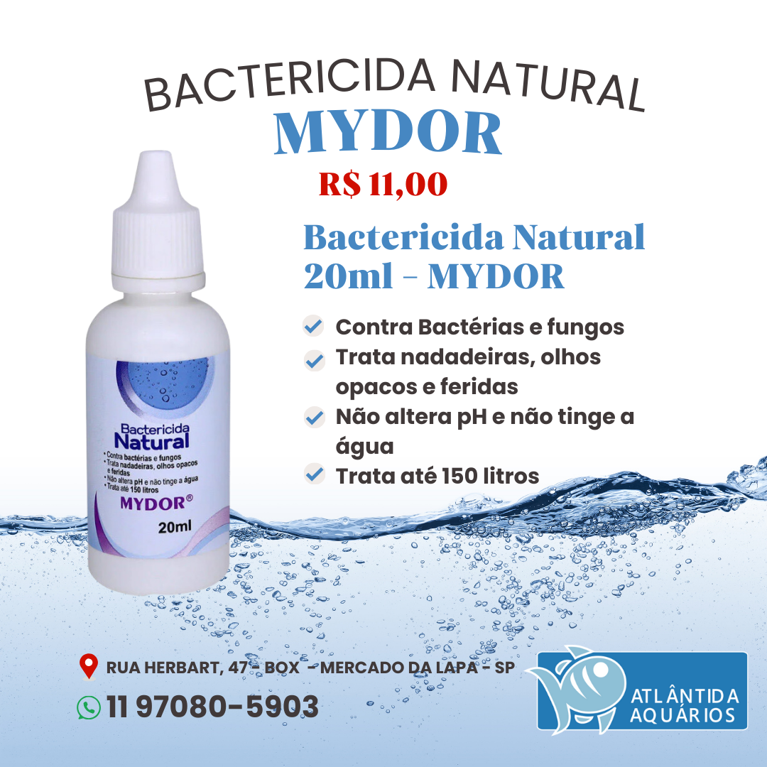 Bactericida Natural 20ml - Mydor - ATLÂNTIDA AQUÁRIOS